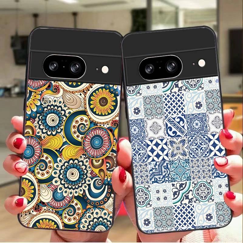 Funda de vidrio negra con patr - Phone Cases Google Pixel 7 reseña y precio