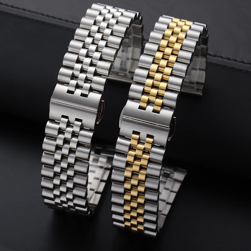 16/18/20/22mm for Solid Stainless Steel Watch Band for12/13/14/17/19mm Flat Curved End Strap Bracelet Replacement