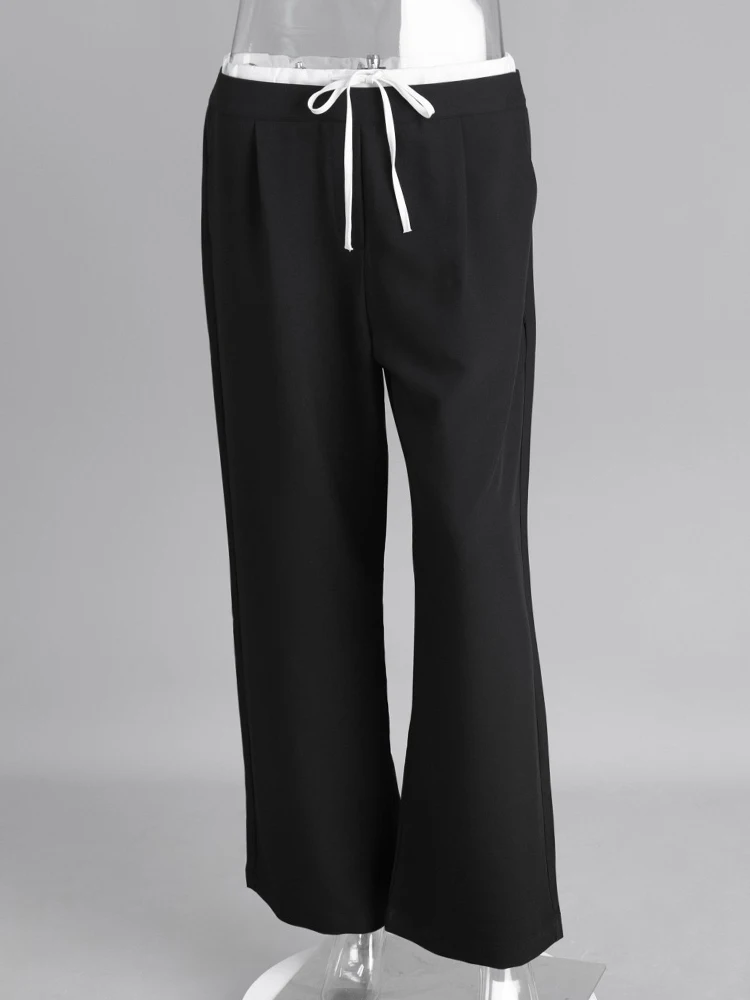 Mueyaruho 2025 Spring Summer Women Solid Office Trousers High Waist Loose Fit Pants Female