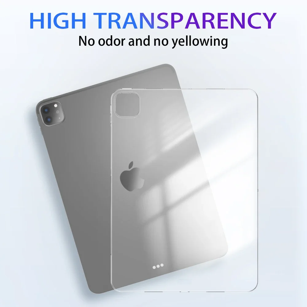 Transparent Case for iPad Pro 11 2024 Air 6 Air 5 4 10.9 inch 10th gen 10.2 7 8 9th Pro 10.5 Air 3 Shockproof Case Back Cover
