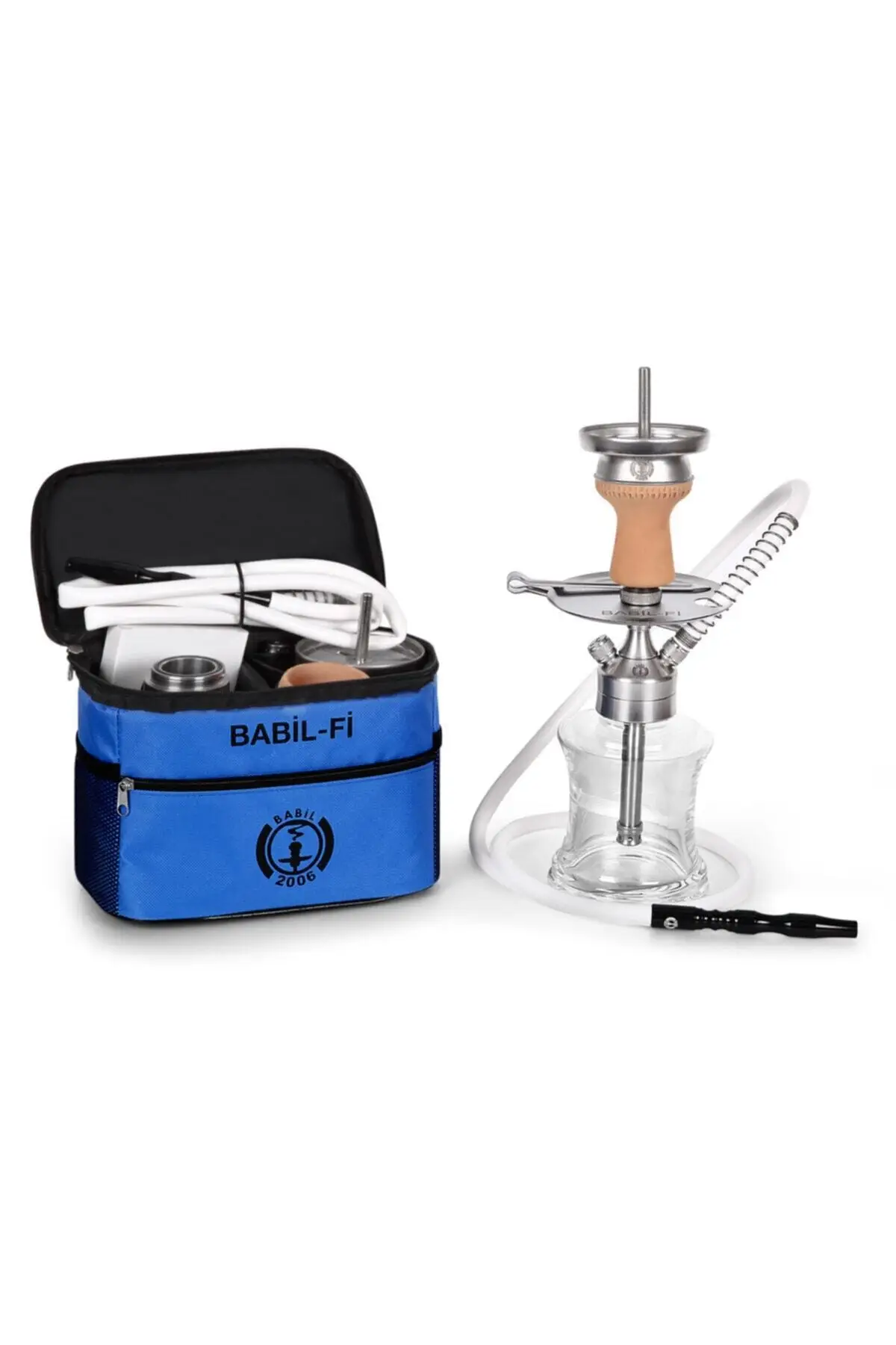 Babilonia Fi Hookah Kit, Tas dan Portabel Seluruh Set Bersama-sama Hookah Kualitas Bahan Arang Aroma Botol Mangkuk Kafe