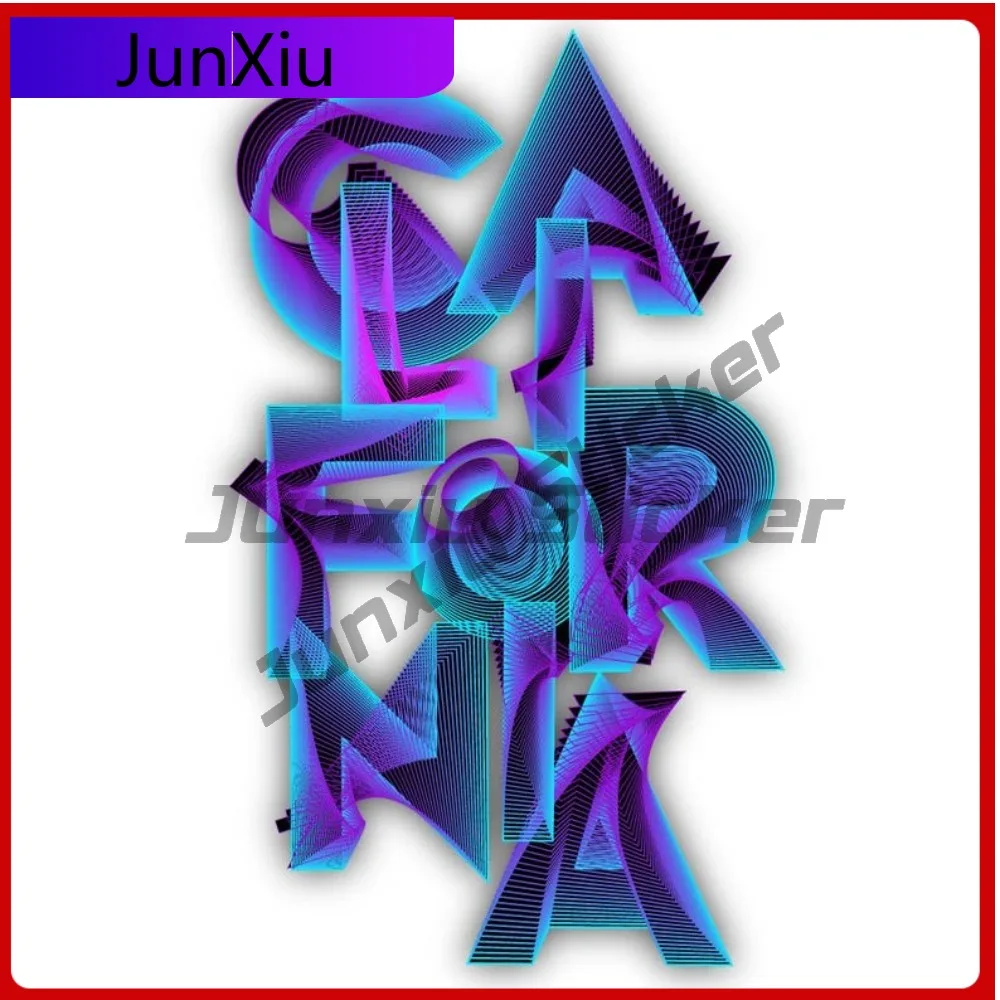 

Абстрактный California Design Sign, виниловая наклейка, вырезанная к формы, украшение против царапин, внешний багаж, каяк, внедорожник, мотоцикл, кемпинг