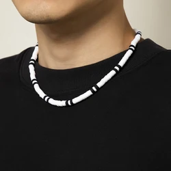 Collana girocollo corta in argilla polimerica moda uomo semplice colletto collana bianco e nero 2022 accessori per gioielli di moda regalo maschile