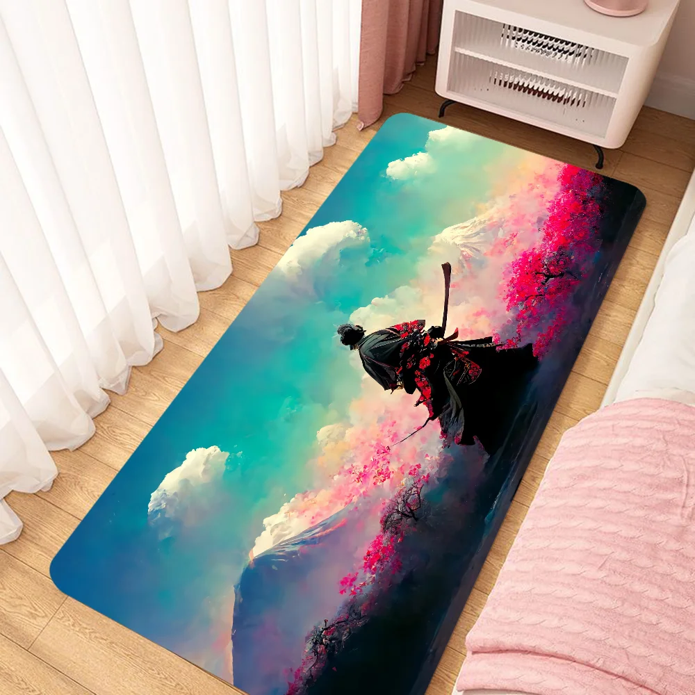 Custom Japanese Samurai Out Door Mat Entrance Outdoor Rug Things to the Room Decoration Items Bathroom Carpet for Kitchen Home