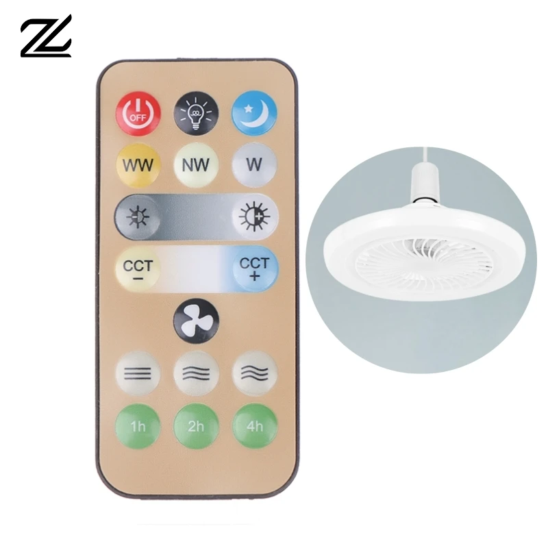 Wireless Switchs 3 Speed 1-4h Timing Remote Control Replacement For E27 Ceiling Fan Light