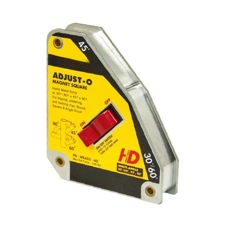Tool with adjustable magnetic angle iron for 45 ° or 90 ° positioning