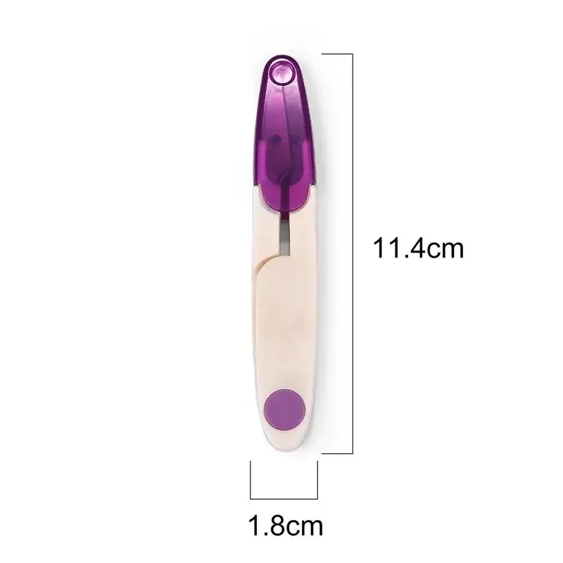 Farbige transparente U-förmige Schere mit Abdeckung, V-förmige Schere, handbestickte kleine Garn-Federschere, Nähzubehör