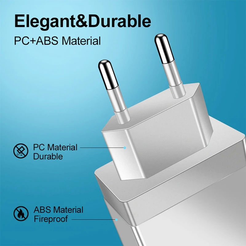 4 Adaptor Pengisi Daya Cepat USB, dengan Lampu LED Adaptor Pengisi Daya Cepat 5V3A Tipe C QC3.0 Pengisi Daya Cepat