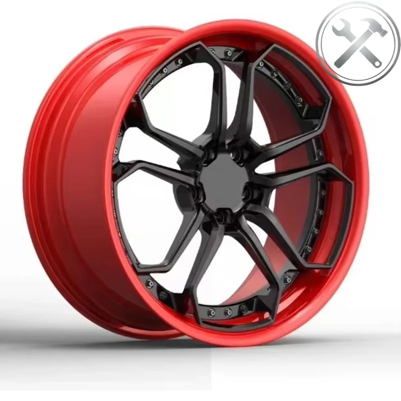 

18-21 Inch 2 Piece Forged Wheels Customization Multi Spoke Rivet Decoration Aluminum Alloy Passenger Car Refit Wheels