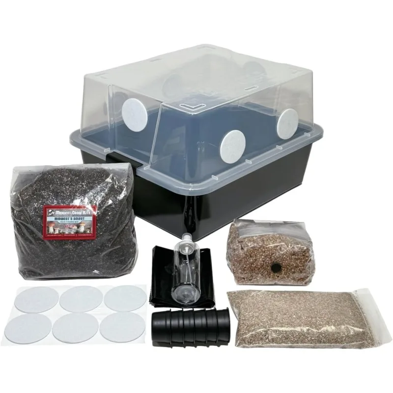 Mushroom Monotub Grow Kit | Complete Mushroom Grow Kit | for Dung-Loving Mushrooms | Includes sterilized Grain Spawn Bag