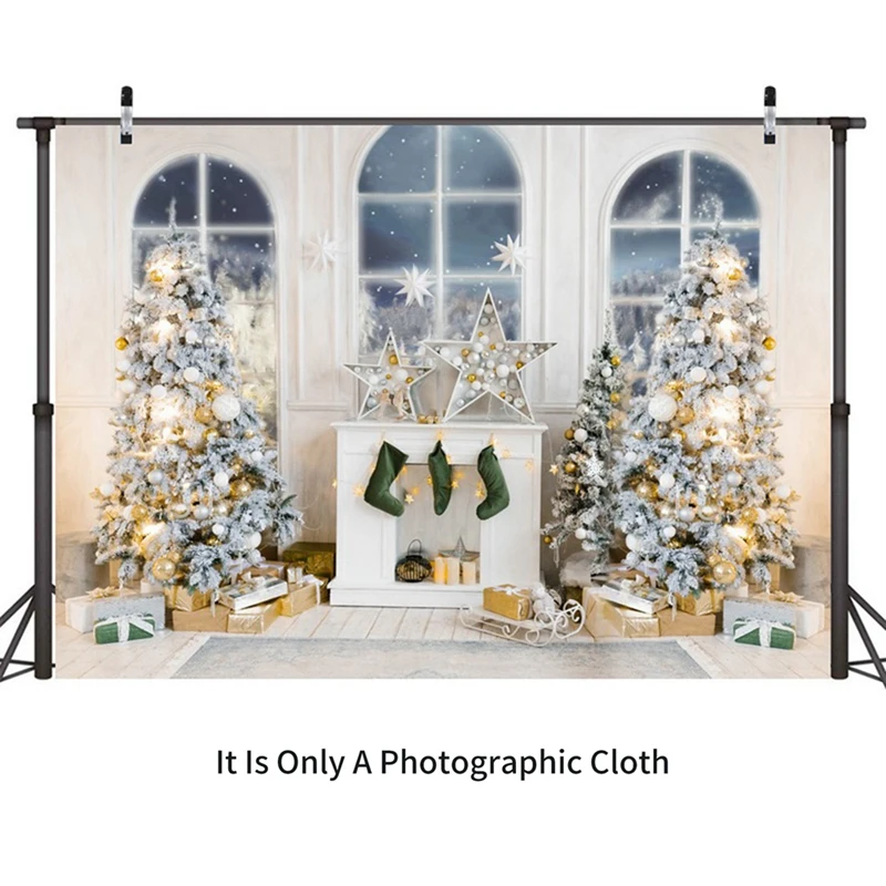 210X150cm Christmas Background Cloth Snowflake Party Decor Holiday Children Photography Background Cloth, E Durable Easy To Use