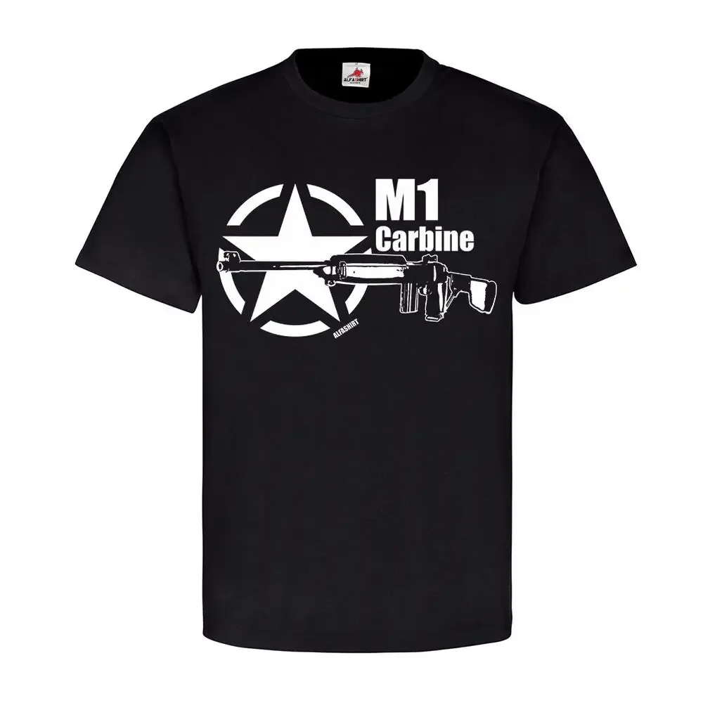 

O-Neck Summer Short Sleeve Casual Mens T-shirt M1 Carbine US Army Weapon Self-loading Rifle T-Shirt 100% Cotton Size S-5XL