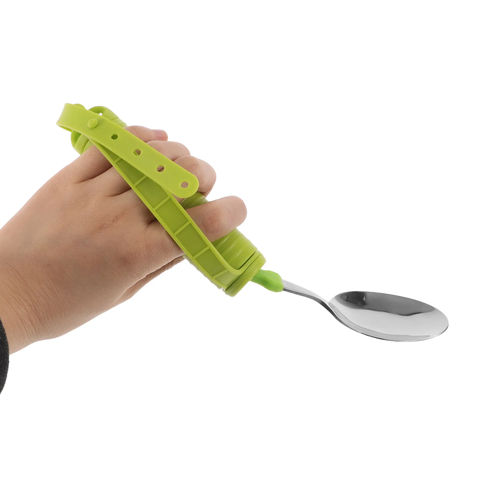 Adaptive Eating Utensils Silicone Handle Stainless Steel Spoon Anti-Shake Cutlery for Elderly Disabled Hand Tremor Assistance