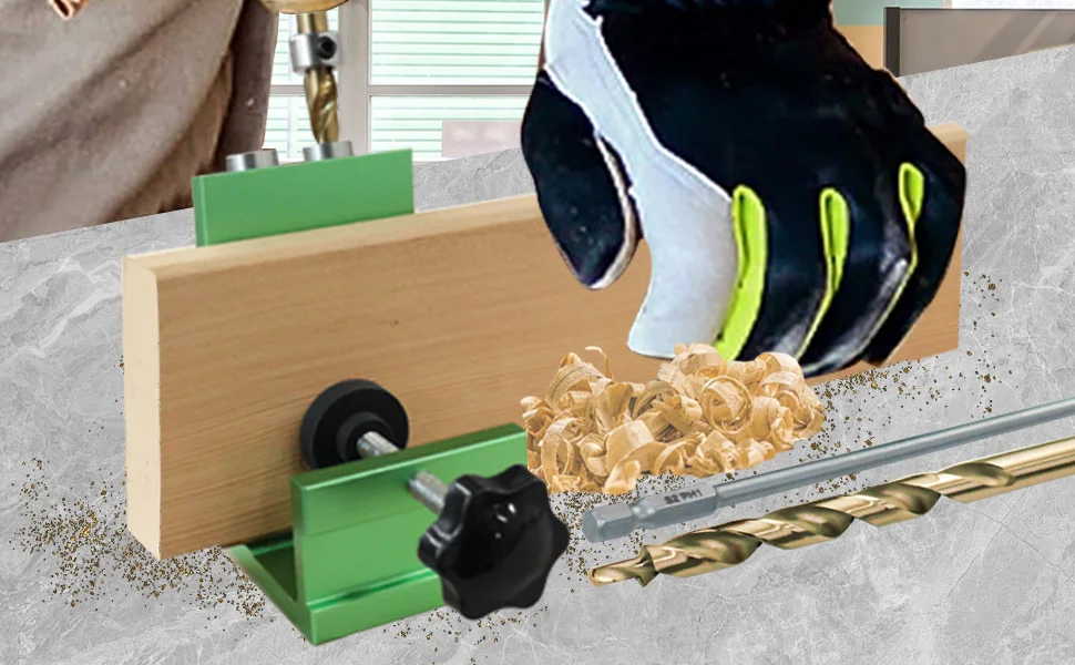 Verstellbares Taschenloch-Bohrsystem, Holzbearbeitungs-Taschenloch-Bohrvorrichtung, Führungslehre für Holzverbindungen und Winkelbohrungen – Detail 10