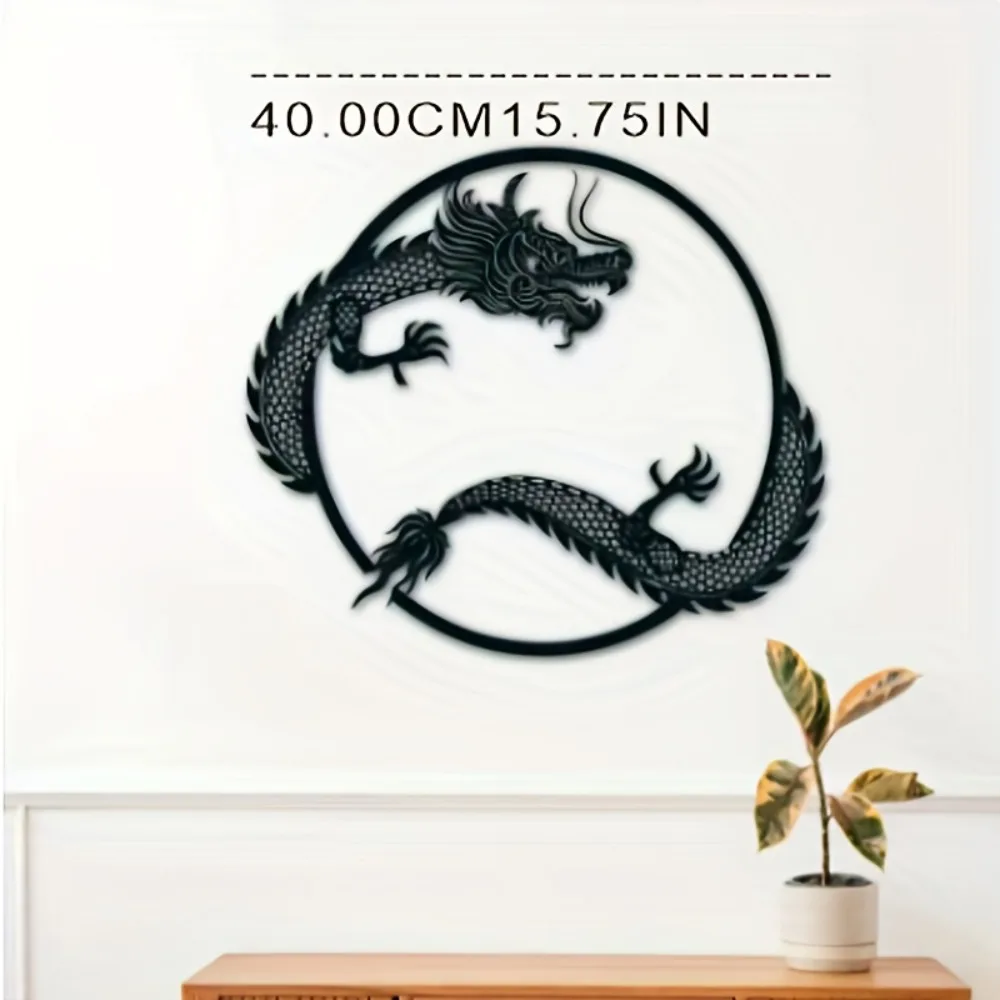 CIFBUY Iron Wall Art Metal Dragon Sculpture Rustproof Hanging Plaque Home Decor Ornament Accent Wall Hanging Plaque