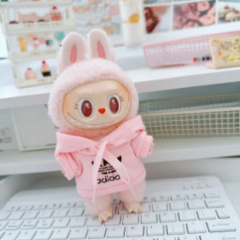 15 17cm For V1 V2 V3 Labubu Doll Clothing Fashion Hoodie and Pants Set Korean Idol Trendy DIY Doll Toy Gift Clothing Accessories