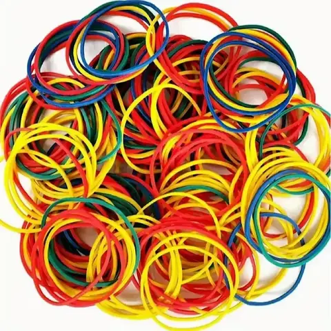 100PCS Colorful Yellow Elastic Rubber Bands School Office Home Industrial Ring Stretchable Paper Package Holder Rubber Band