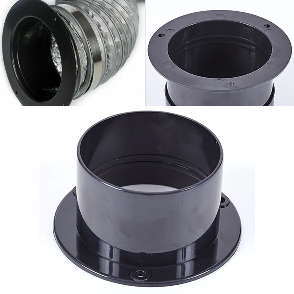 

75mm Straight Pipe ABS Flange for Ventilation Duct Connector Exhaust Pipe End Component with Wall Mount Feature