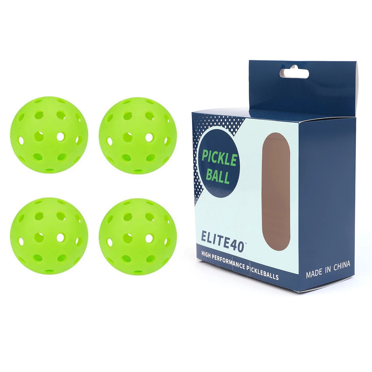 Pickleballs Juego de 4 piezas Caja 74 mm Durable 40 agujeros Deporte al aire libre para competencia Paquetes de alta elasticidad