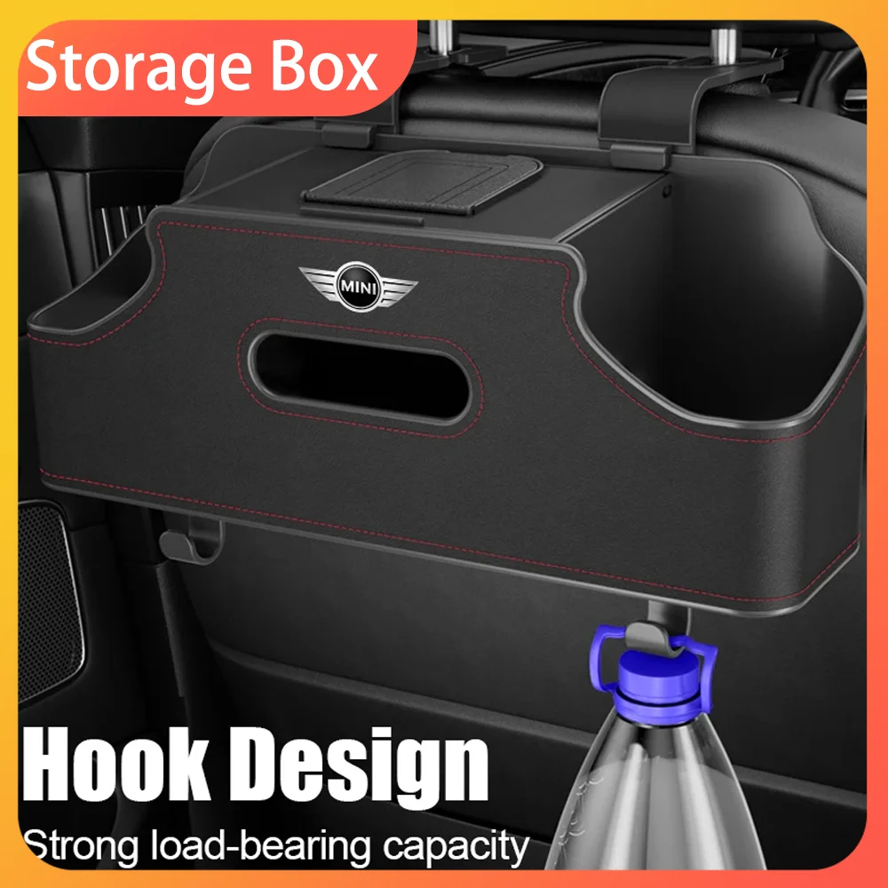 

4 In 1 Car Seat Back Cup Holder Storage Box Tissue Box With Hook Auto Backseat Organizer Car Phone Holder For MINI Cooper R56