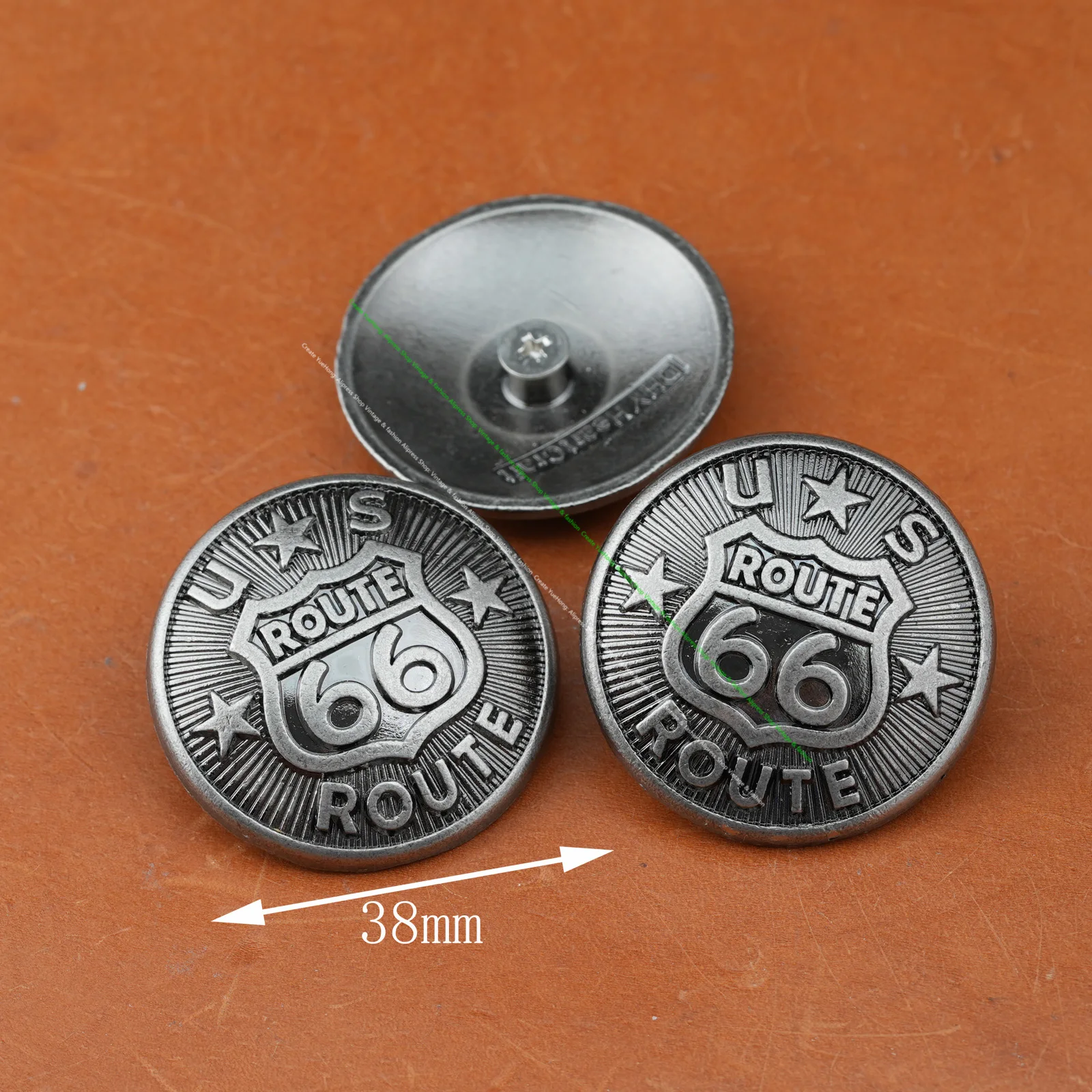 6Pcs 38Mm Vintage Silver Heavy - Leatherwork Hardware ulasan dan harga