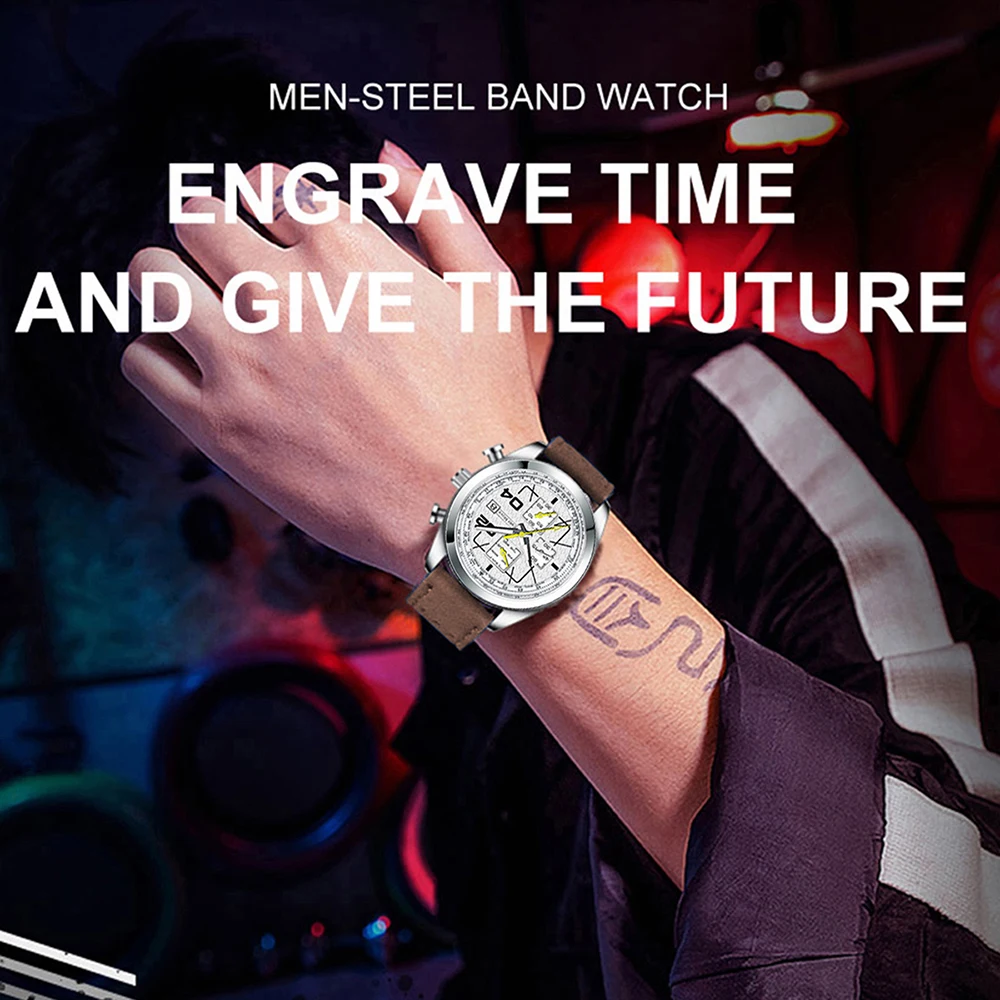 Every Move brand genuine leather leisure sports rectangular calendar quartz watch manufacturer wholesale cross-border e-commerce