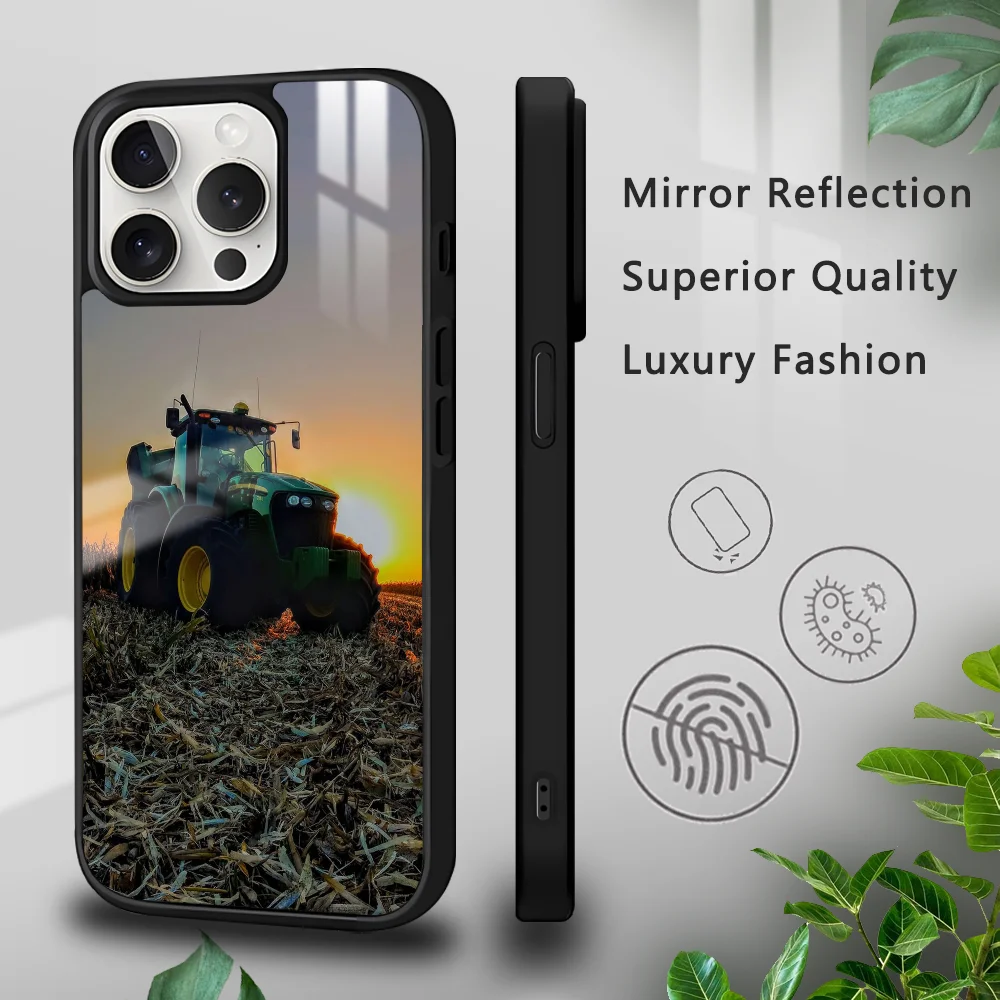 J-John D-Deere Farm Tractor Phone Case For IPhone 16 15 14 13 12 11 Pro Xs Max Mini Plus Celulares Hard Funda