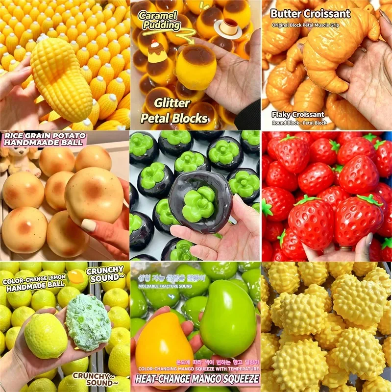 Pineapple Pineapple Bun Furit Mango Lemon Stress Ball Squishy Toy ASMR Stress Relief Fidget Toy Durian Crunchy Building Blocks Filler Ball - Aliexpress Deal