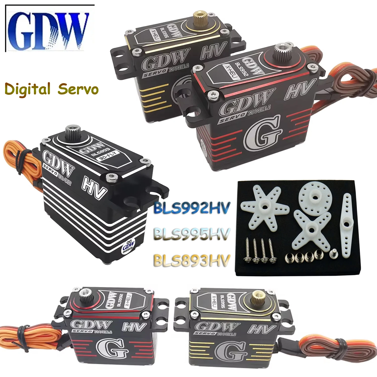 

GDW BLS992HV BLS995HV BLS893HV High Speed Standard Digital Full Metal Brushless Servo For RC Racer Helicopter Airplane Aircraft