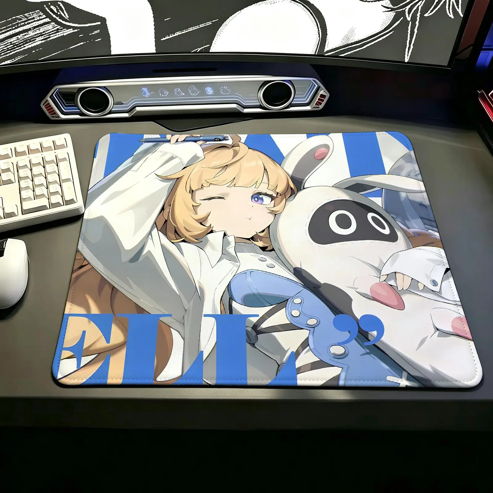 Gaming Mat,Zenless Zone Zero Norma Hollowell Reinforced Stitched Edge,Portable Non‑Slip Pad for Laptop Office