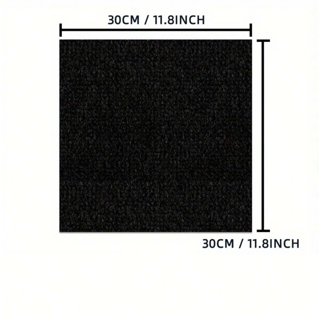 10 Uds. Alfombra autoadhesiva a rayas fácil de instalar de 30x30cm para alfombrillas de oficina, sala de estar y dormitorio con fondo de papel de aluminio-