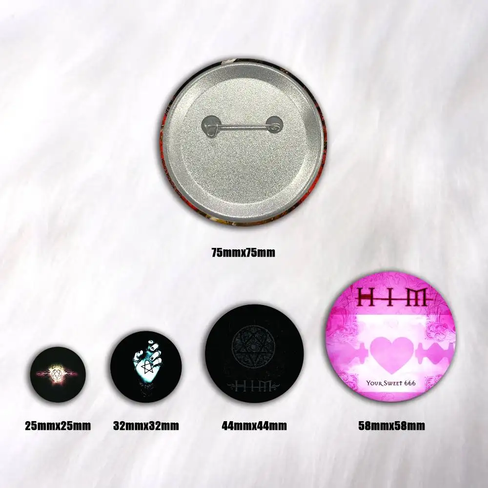 Rock H-HIM Band Creative Round Button Badges Pin Brooch Backpack Jewelry Gift