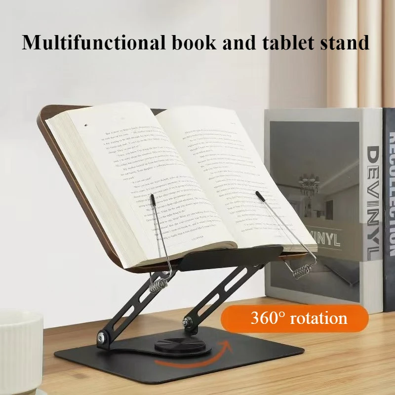 Swivel Wood Grain Reading Bookshelf Reading Stand Children's Desktop Learning Multifunctional Book Plank Stand