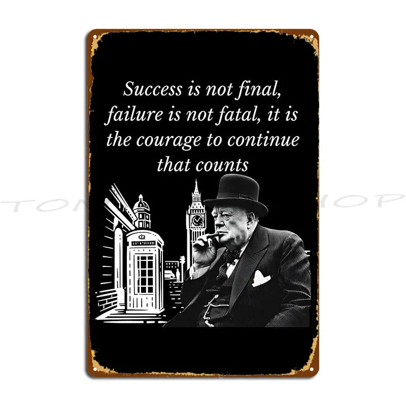 Winston Churchill Quotes Metal Plaque Poster Wall Mural Wall Mural Decoration Garage Decoration Designing  Tin Sign Poster