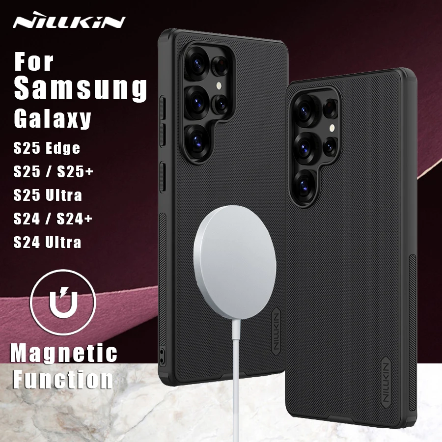 For Samsung Galaxy S24 S25 Ultra S24 S25 Plus S25 Edge 5G Nillkin Magnetic Case Frosted Shield Pro Magsafe Back Cover Protection