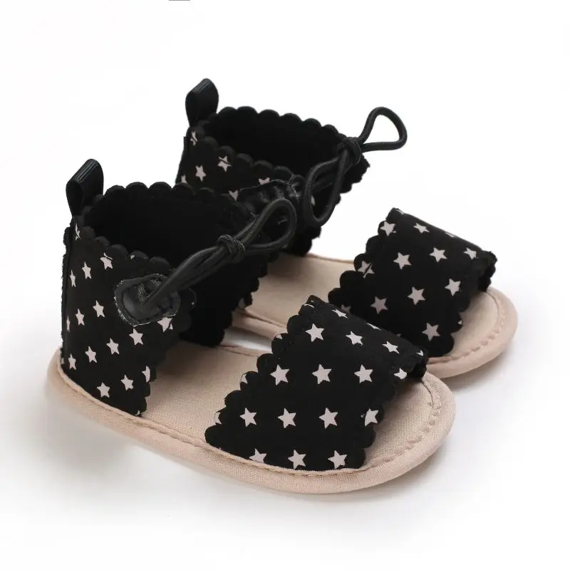 Baby Girls Sandals Anti-Slip Soft Sole Infant Summer Beach Sandals Cute Star Print Shoes Toddler Prewalkers 0-18M