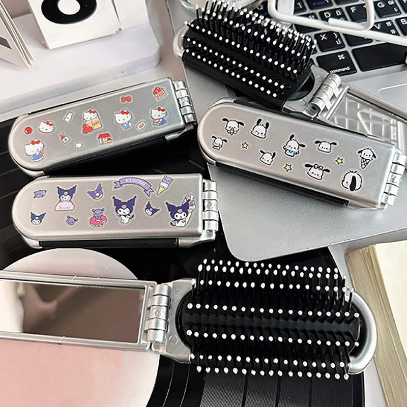 Sanrio Hello Kitty Massage Comb Foldable Air Cushion Combs Women Scalp Massage Comb Portable Cartoon Massage Airbag Combs