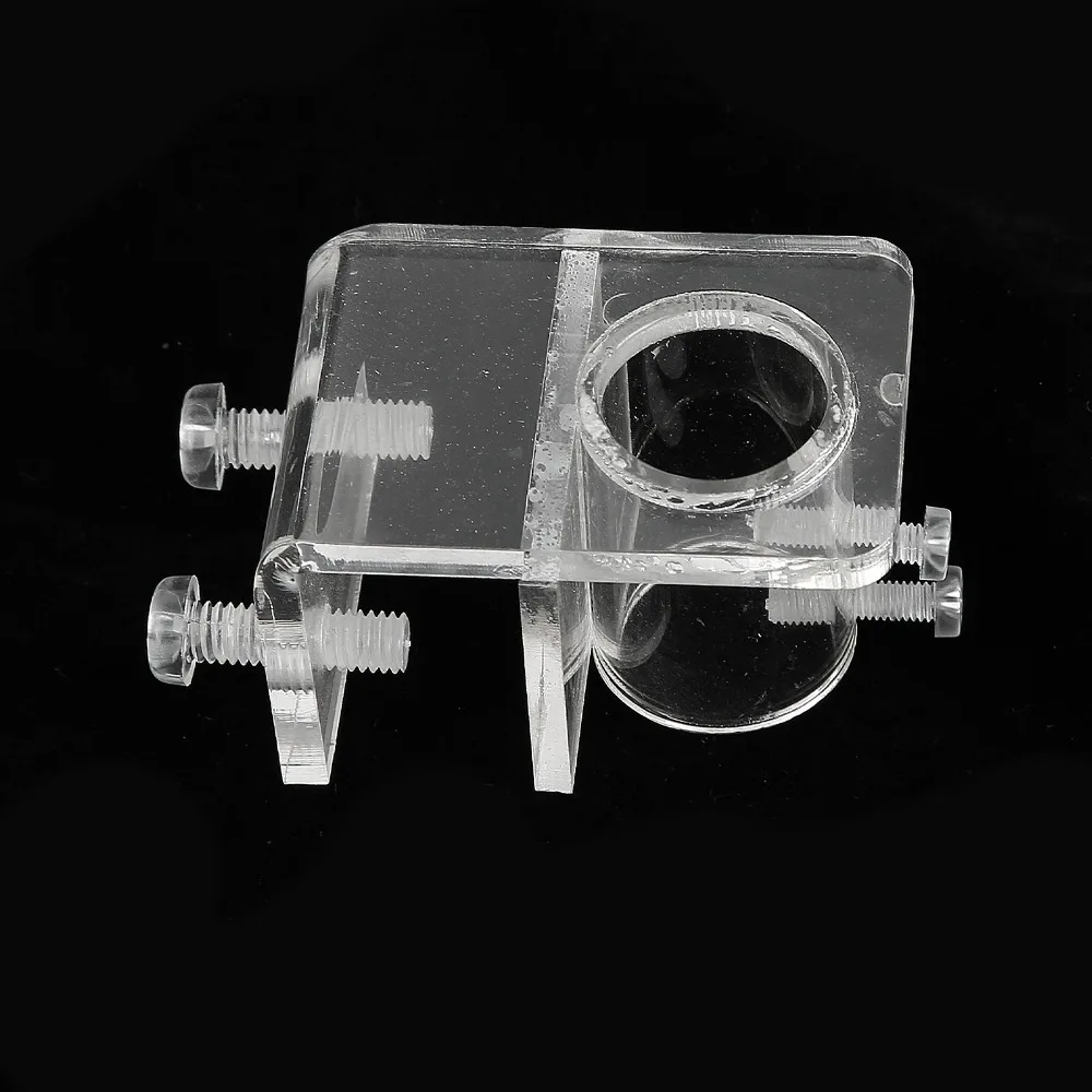 High Transmittance Aquarium Water Pipe Clamp Transparent Single Hole Acrylic Aquarium Pipe Clip 20mm Inner Diameter