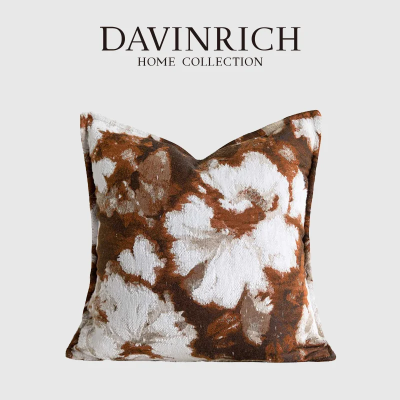 

DAVINRICH пасторальный капучино, Наволочка на спинку, современные классические жаккардовые наволочки с цветочным рисунком, украшение для дома, офиса, гостиницы, виллы
