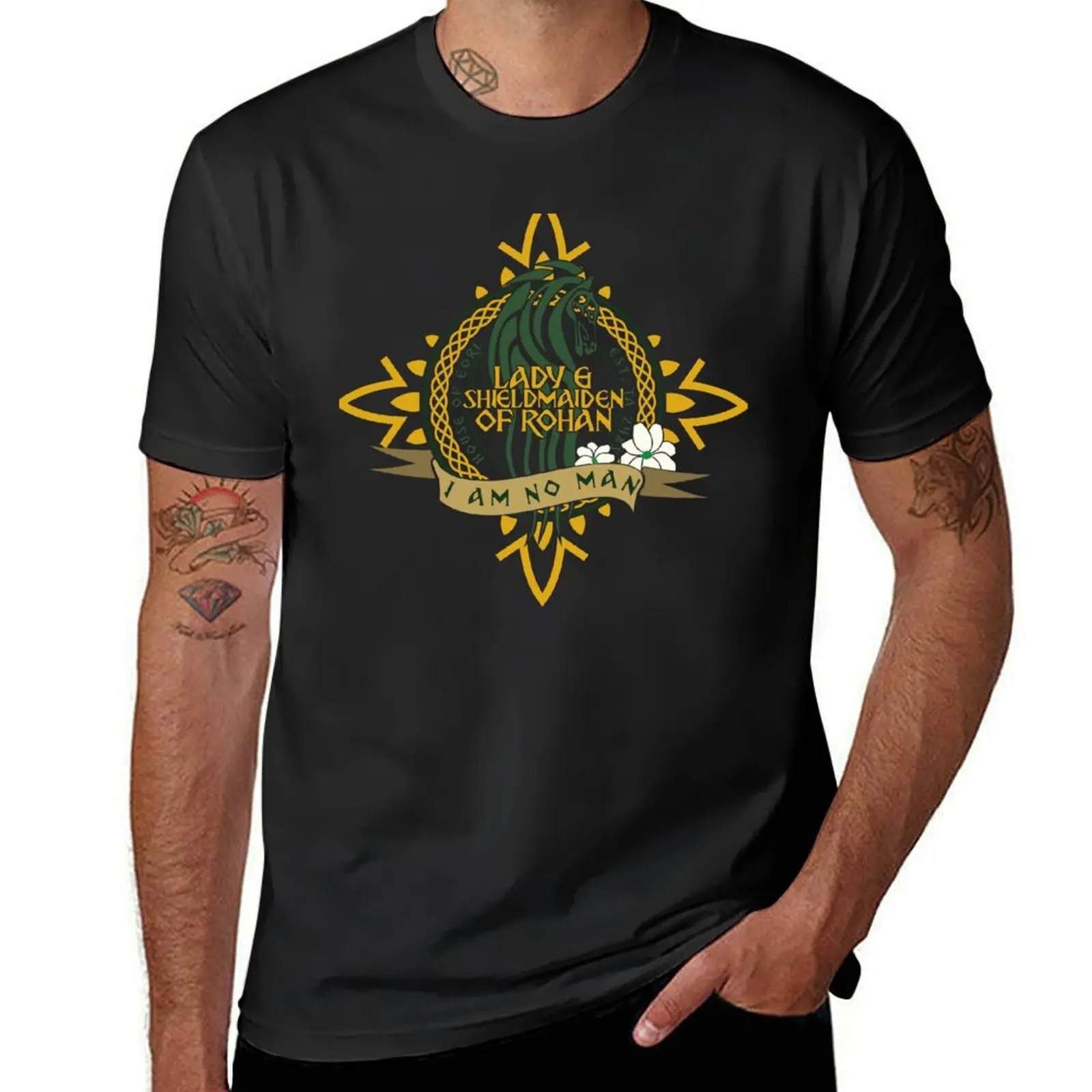 Camiseta de Casa de eorl-eowyn I am no man para hombre, camiseta vintage personalizada de algodón de secado rápido