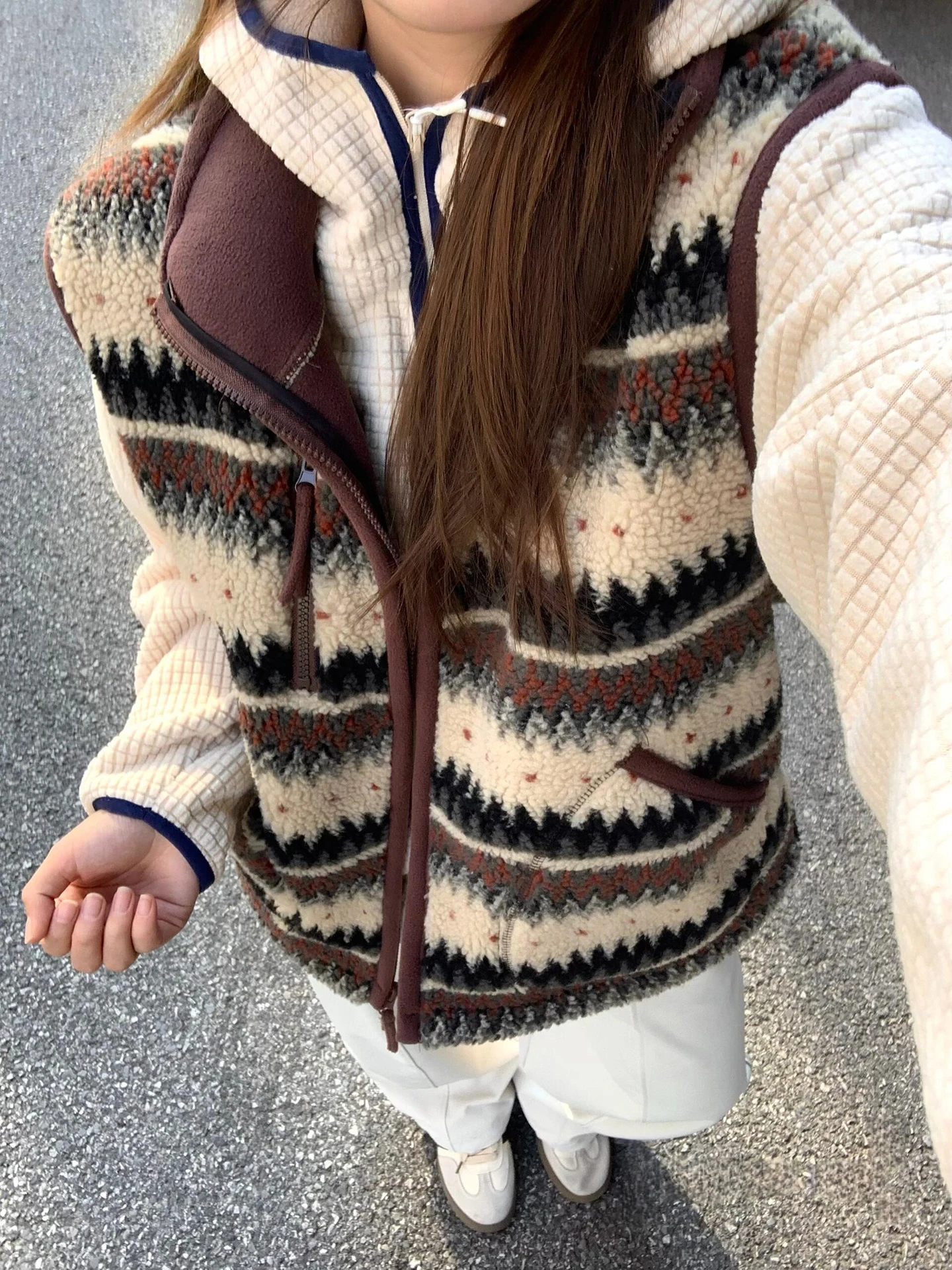 

Thiened Fce Double-sided Vest ex Autumn Winter Outerwear Warm Stand Collar Jaet No Sve Cotton Clothes for Teens