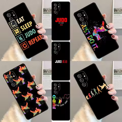 Painted Judo Throw Phone Case For Samsung Galaxy S23 S21 S20 FE S24 S22 Ultra Note20 S10 S9 S8 Plus Silicone Cover