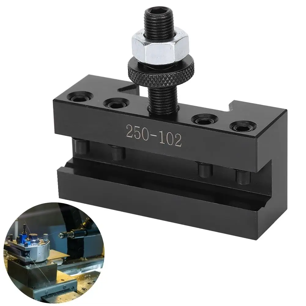 250-102 Mini CNC Lathe Tool Holder - High Carbon Steel Milling, Drilling & Turning Bracket for Precision Work