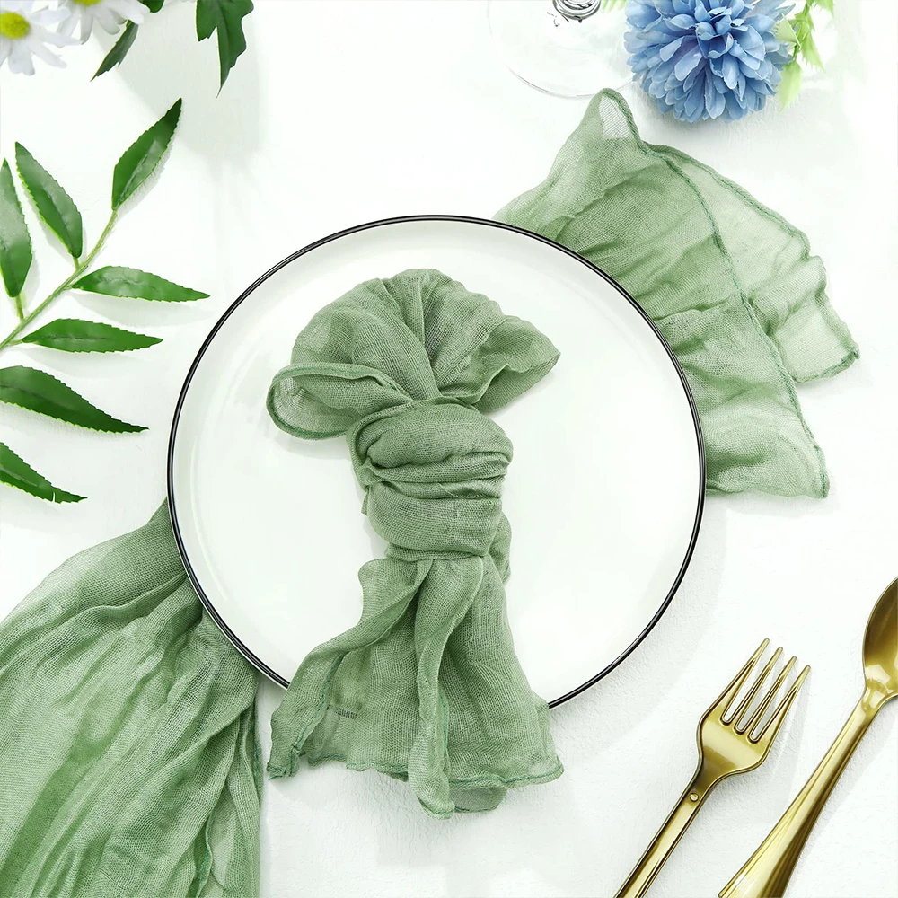 Hotel Serving Cloth Napkins 100% Polyester Family Dinner Kitchen Green Tea Towels Table Design Mat Wedding Decoration