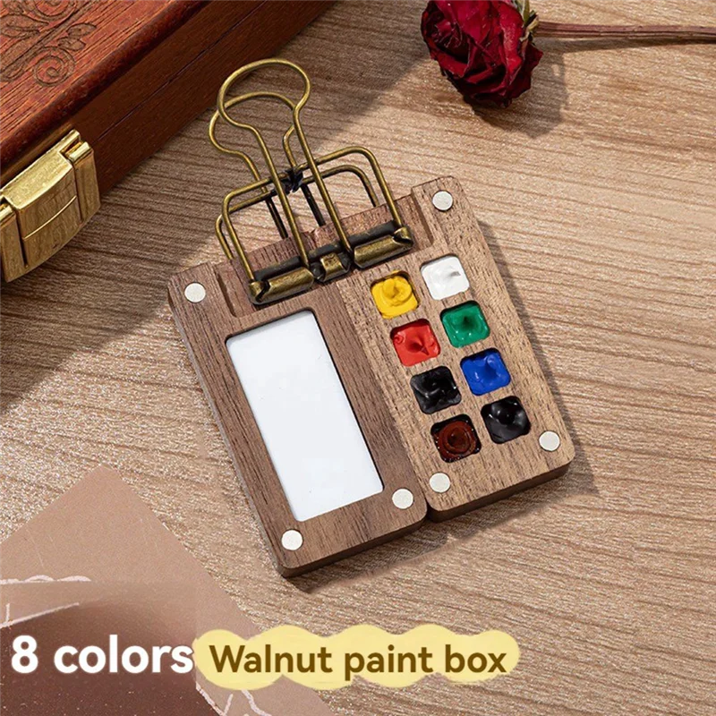 

Portable Palette, Travel Paint Palette, Mini Watercolour Sketchbook, With Metal Clip, Gift For Painters And Artists