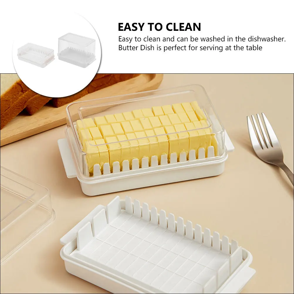 

2pcs Box With Lid Holder Butter Storage Container Reusable Butter Keeper Box For Home Restaurant Use