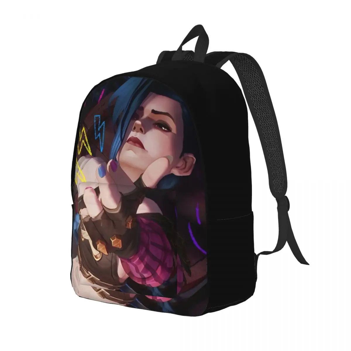 Arcane Jinx Arcane Cool Backpack with Pocket High School Business Fantasy Animation Daypack for Men Women Laptop Canvas Bags