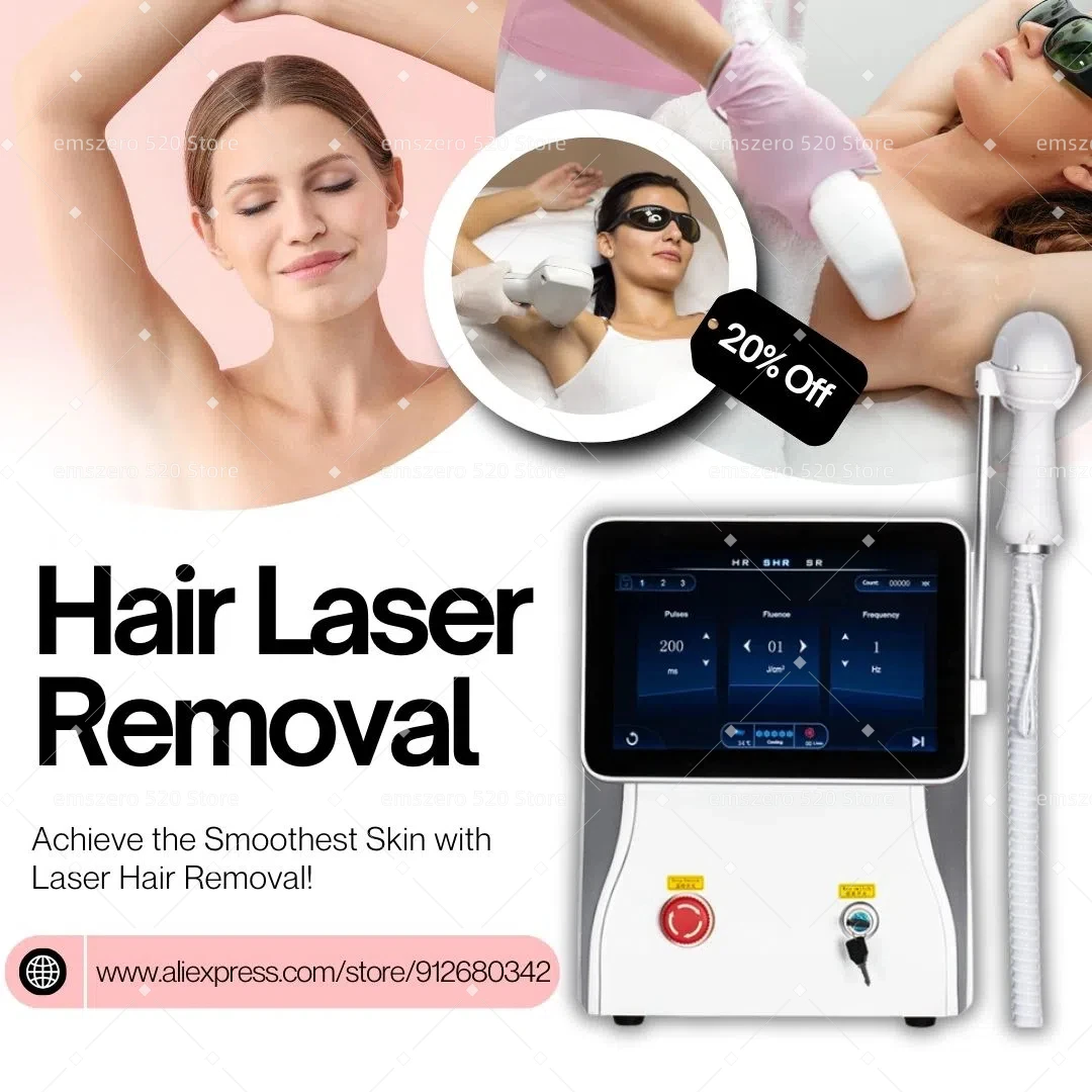 

3 Waves 755 808 1064 nm Professional Diode Laser Hair Removal Machine 2024 Skin Rejuvenation Ice Titanium Painless Permanent