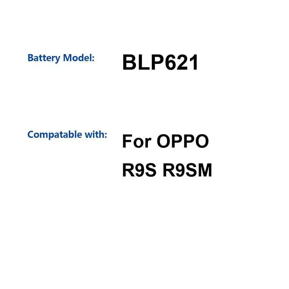 

BLP621 For Oppo R9S R9SM Environmentally Friendly 3010Mah Lightweight Mobile Phone Battery