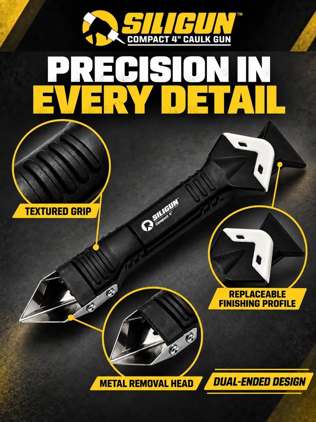 SILIGUN™ Caulking Gun Accessories Nozzle Scraper or Complete Kit for Classic & PRO Compact Caulking Guns